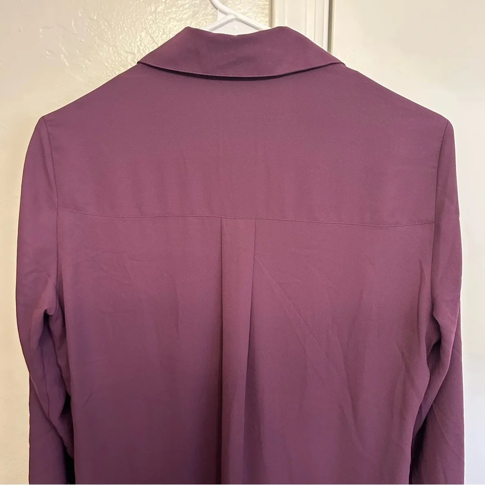 Express Burgundy The Portofino Shirt Dress Workwear Office Size Small Buttons - Picture 7 of 8
